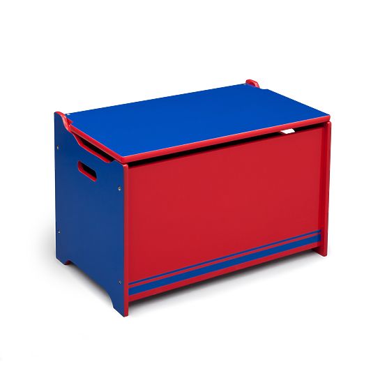 En bois coffre au trésor pour jouets bleu - rouge