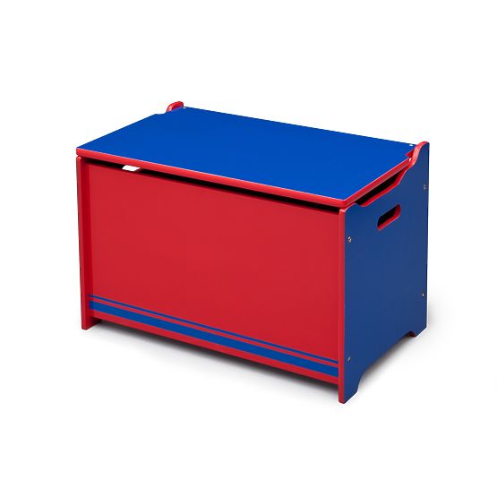 En bois coffre au trésor pour jouets bleu - rouge