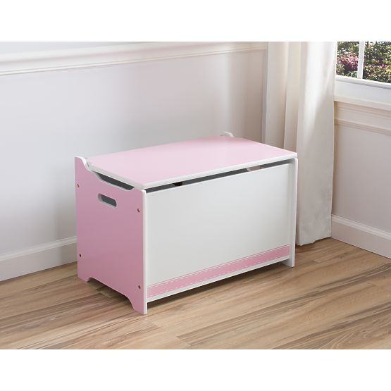 En bois coffre au trésor pour jouets rose