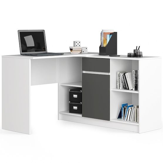 ENSEMBLE CLP B-17 COMMODE + BUREAU PK BLANC / GRIS