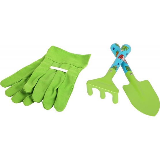 Ensemble d'outils de jardin avec roues