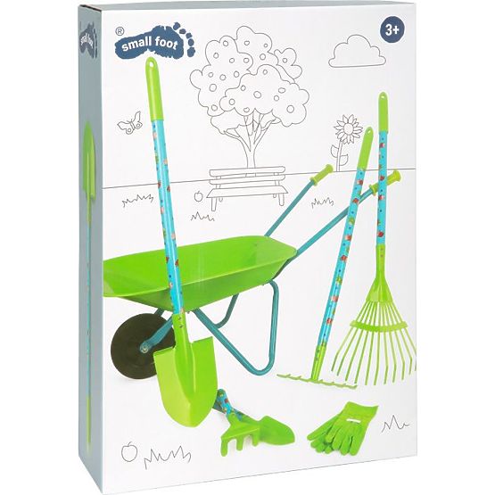 Ensemble d'outils de jardin avec roues