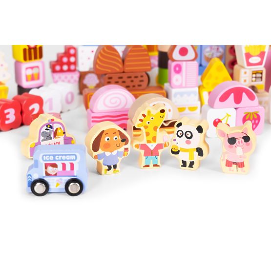 Ensemble de blocs éducatifs en bois - Ville de sucre 116 pcs ECOTOYS