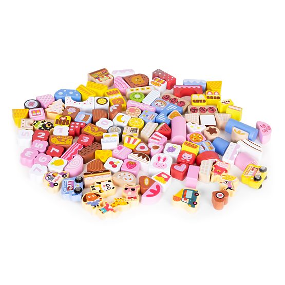 Ensemble de blocs éducatifs en bois - Ville de sucre 116 pcs ECOTOYS
