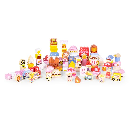 Ensemble de blocs éducatifs en bois - Ville de sucre 116 pcs ECOTOYS