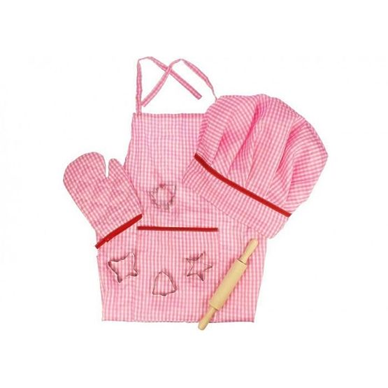 Set de cuisine rouge avec tablier
