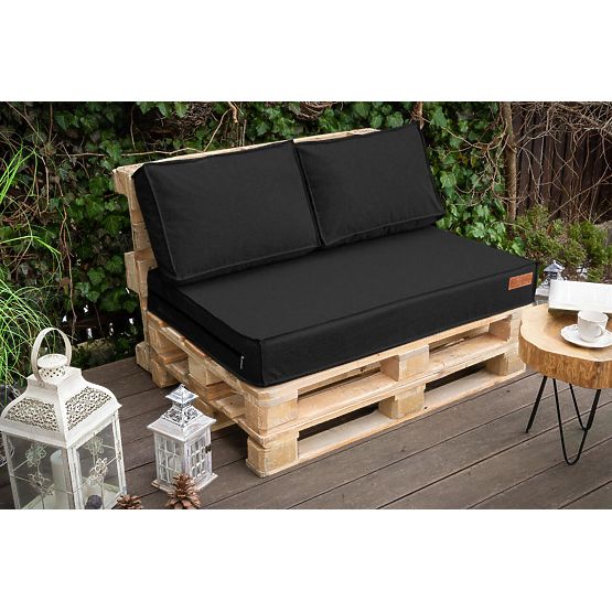 Ensemble de coussins pour meubles en palette - Noir