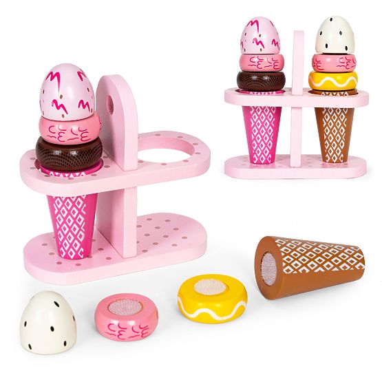 Ensemble de glaces en bois avec velcro pour enfants 9 pièces ECOTOYS
