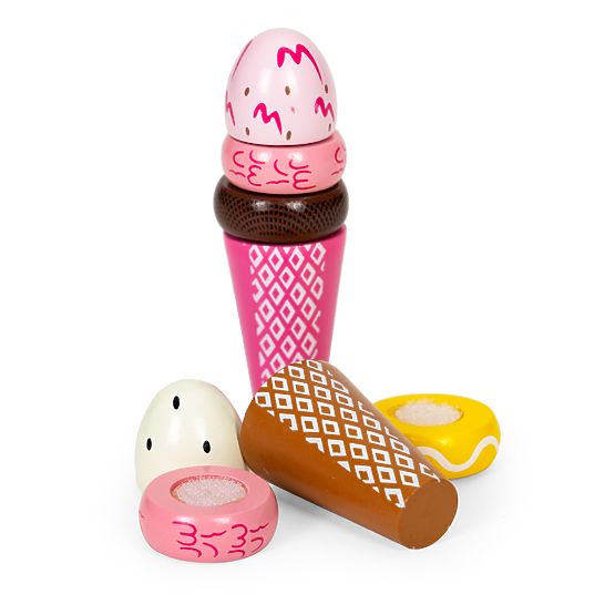 Ensemble de glaces en bois avec velcro pour enfants 9 pièces ECOTOYS