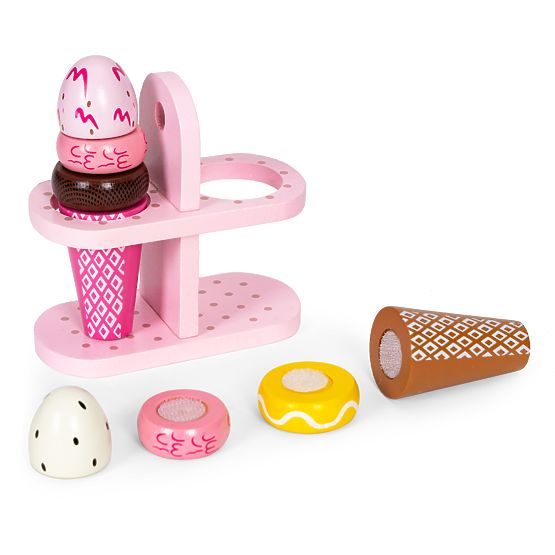 Ensemble de glaces en bois avec velcro pour enfants 9 pièces ECOTOYS