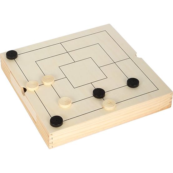 Ensemble de jeux en bois 3 en 1 - Échecs, Dames, Moulin