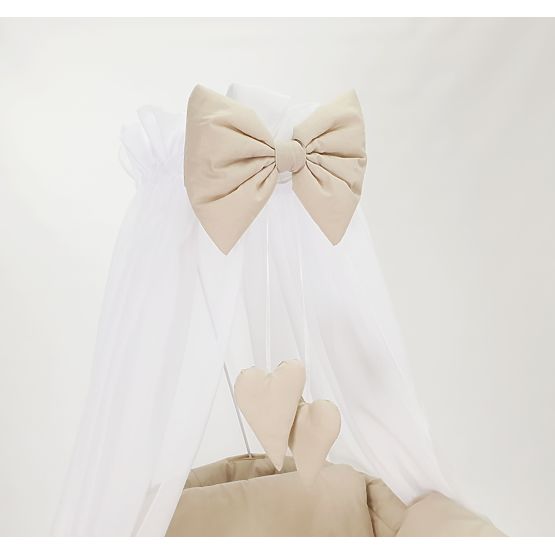 Ensemble de literie en coton pour berceau en osier - beige