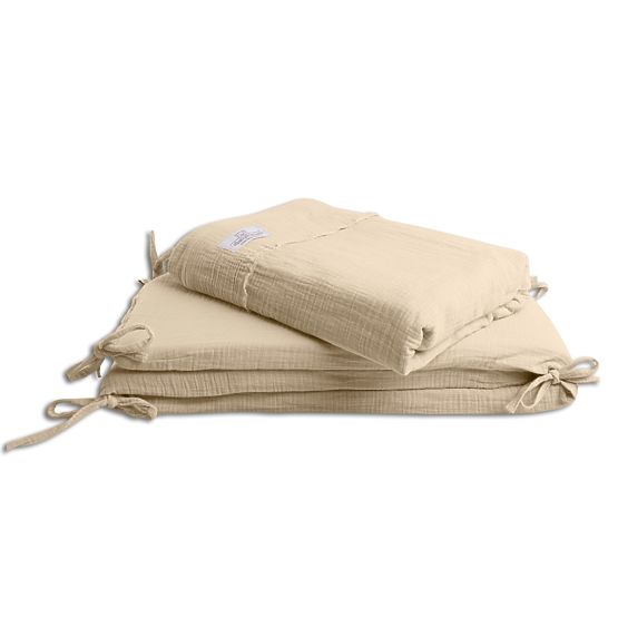 Ensemble de literie en mousseline 3 pièces Heavens - Beige
