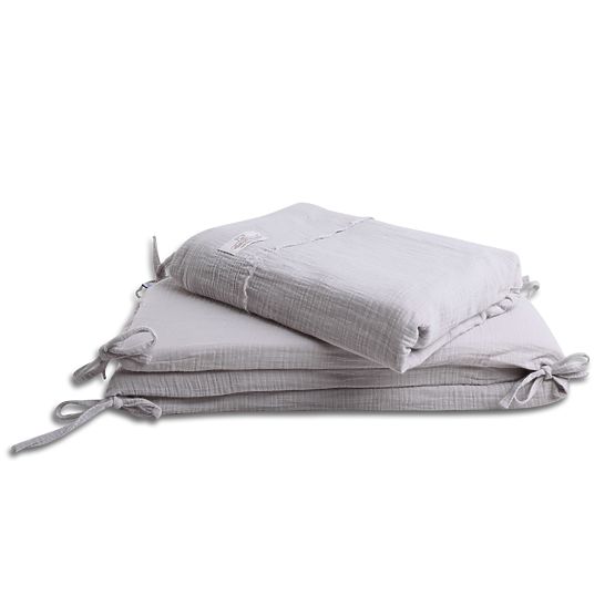 Ensemble de literie en mousseline 3 pièces Heavens - Gris clair