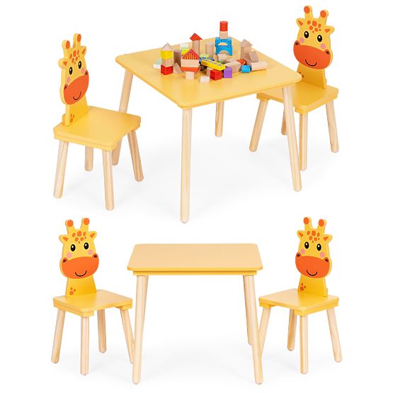Ensemble de mobilier pour enfants table + 2 chaises girafe ECOTOYS