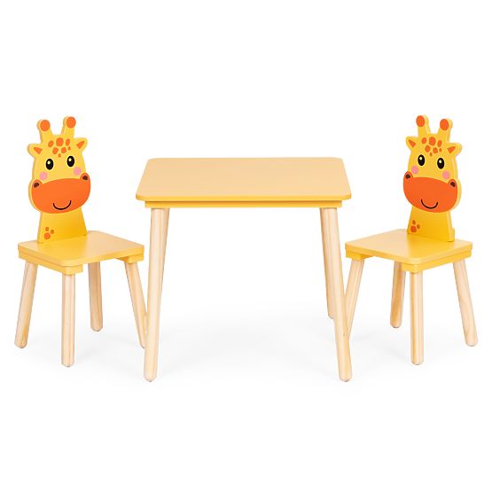 Ensemble de mobilier pour enfants table + 2 chaises girafe ECOTOYS