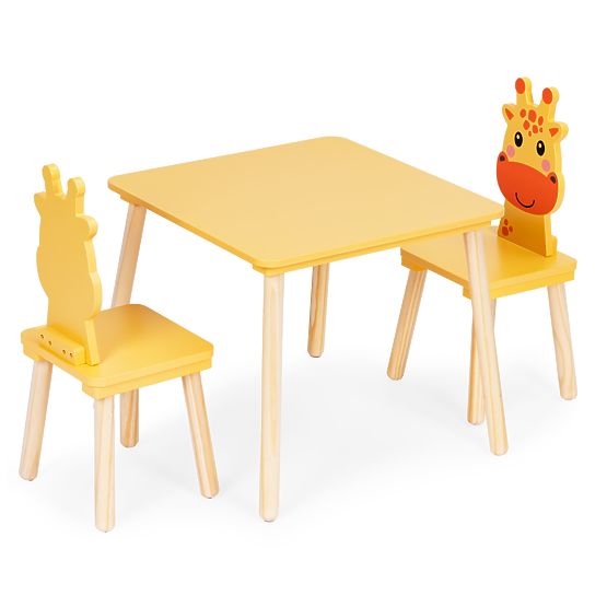 Ensemble de mobilier pour enfants table + 2 chaises girafe ECOTOYS