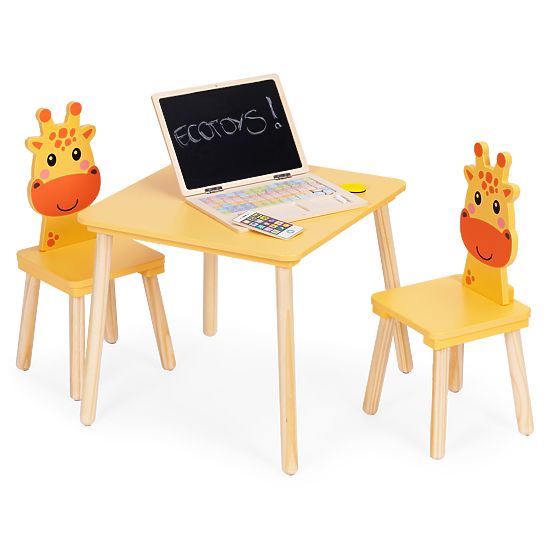 Ensemble de mobilier pour enfants table + 2 chaises girafe ECOTOYS
