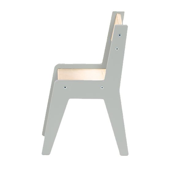 Ensemble de mobilier pour enfants table et deux chaises avec accessoires - gris