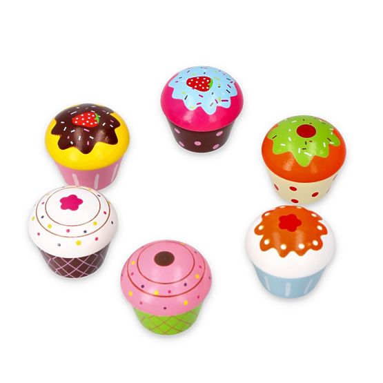 Ensemble de muffins en bois