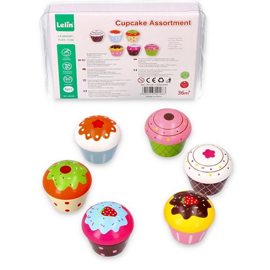 Ensemble de muffins en bois