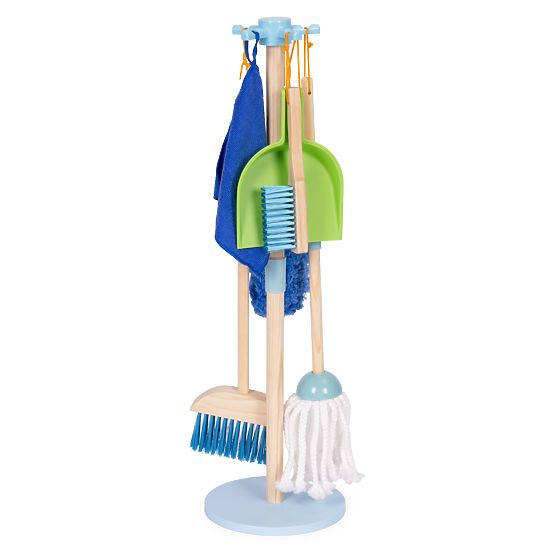 Ensemble de nettoyage en bois pour enfants avec balai et pelle 7 éléments ECOTOYS