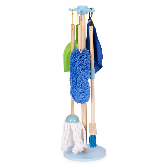 Ensemble de nettoyage en bois pour enfants avec balai et pelle 7 éléments ECOTOYS