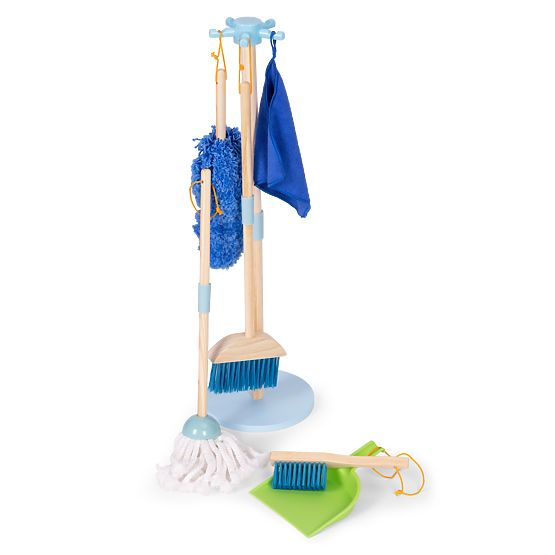 Ensemble de nettoyage en bois pour enfants avec balai et pelle 7 éléments ECOTOYS