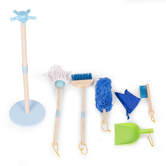 Ensemble de nettoyage en bois pour enfants avec balai et pelle 7 éléments ECOTOYS