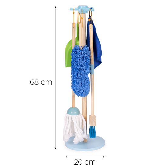 Ensemble de nettoyage en bois pour enfants avec balai et pelle 7 éléments ECOTOYS