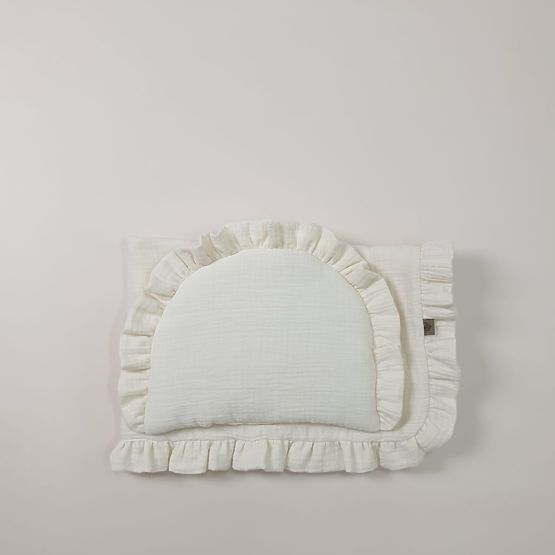 Ensemble en mousseline pour panier de Moïse - écru