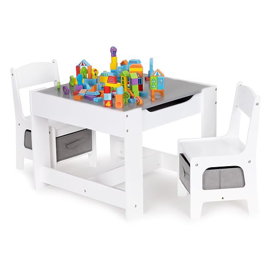 Ensemble table enfant et 2 chaises grises