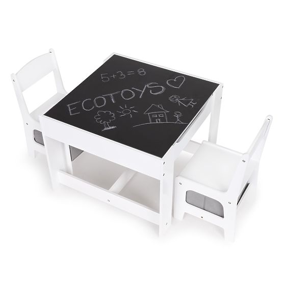 Ensemble table enfant et 2 chaises grises