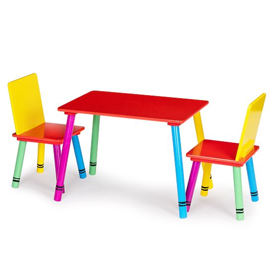 Ensemble table et chaises - couleurs de l'arc-en-ciel