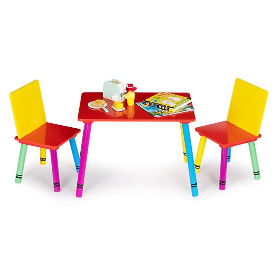 Ensemble table et chaises - couleurs de l'arc-en-ciel