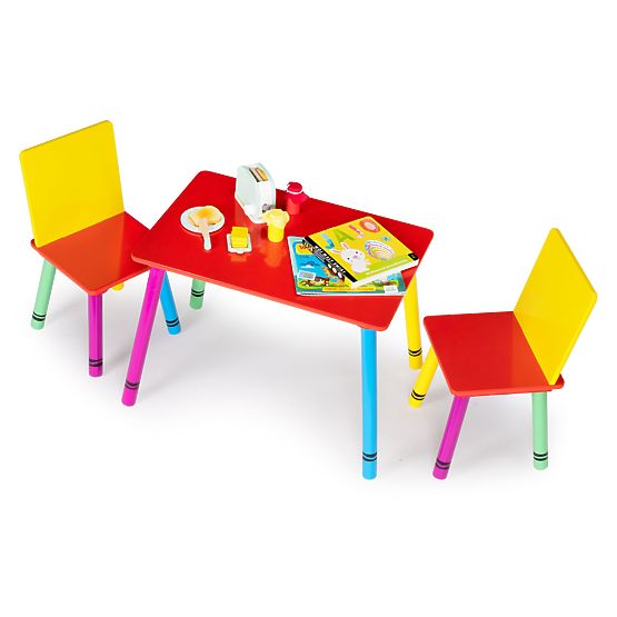 Ensemble table et chaises - couleurs de l'arc-en-ciel