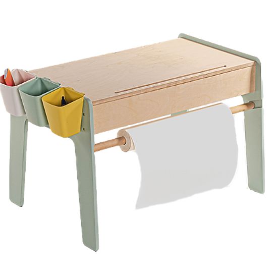 Ensemble table et deux chaises pour enfants avec accessoires - menthe