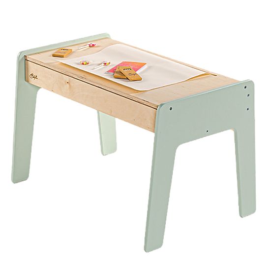 Ensemble table et deux chaises pour enfants avec accessoires - menthe