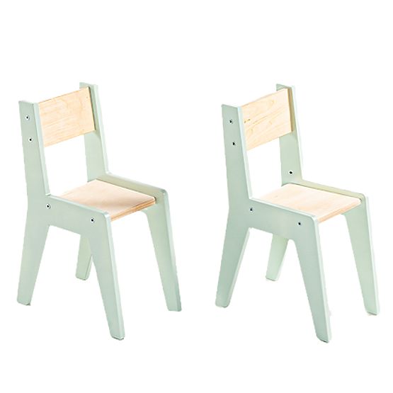 Ensemble table et deux chaises pour enfants avec accessoires - menthe