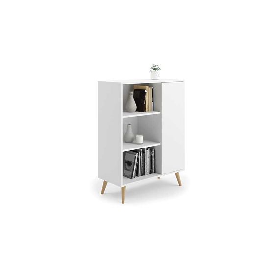 Étagère armoire Fondi blanche, style scandinave