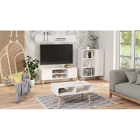 Étagère armoire Fondi blanche, style scandinave