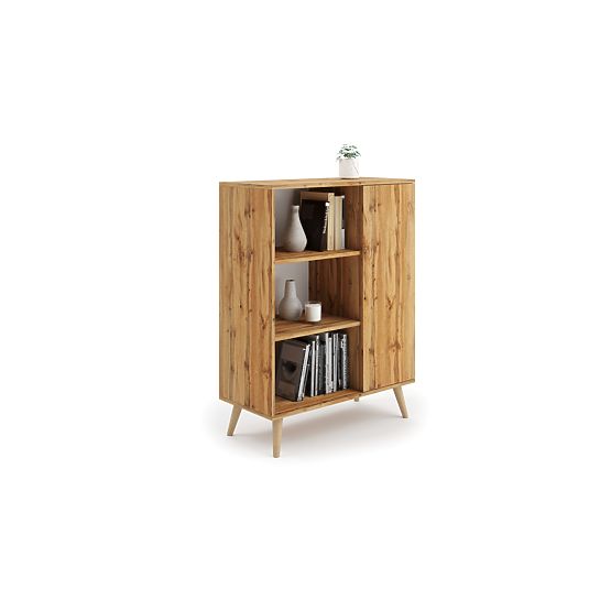 Étagère armoire Fondi chêne doré craft, style scandinave