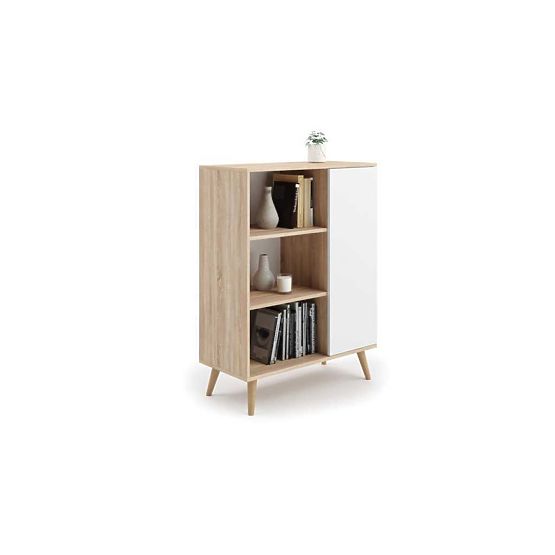 Étagère armoire Fondi chêne sonoma - blanc, style scandinave