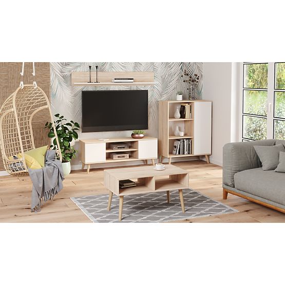 Étagère armoire Fondi chêne sonoma - blanc, style scandinave