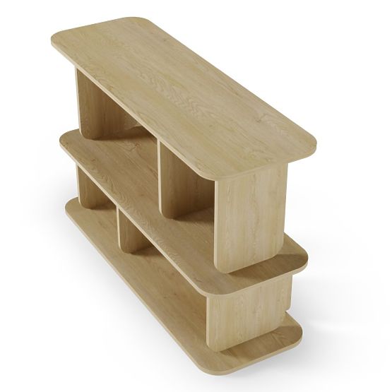 Étagère basse Tulumo, arrondie, Chêne Cremona Torro