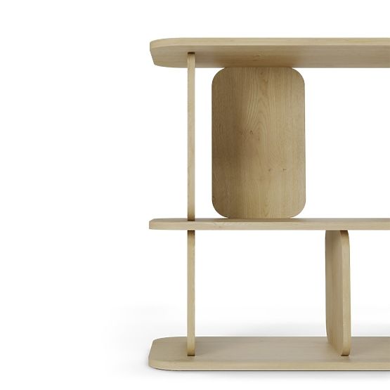 Étagère basse Tulumo, arrondie, Chêne Cremona Torro