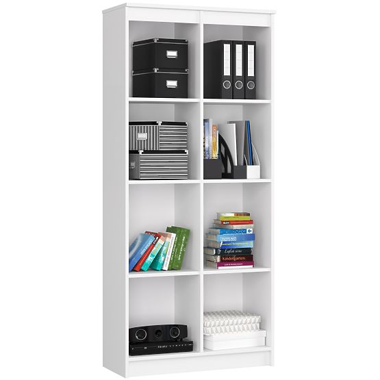 ÉTAGÈRE DE BUREAU R 80 cm CLP 8 ÉTAGÈRES BLANCHE