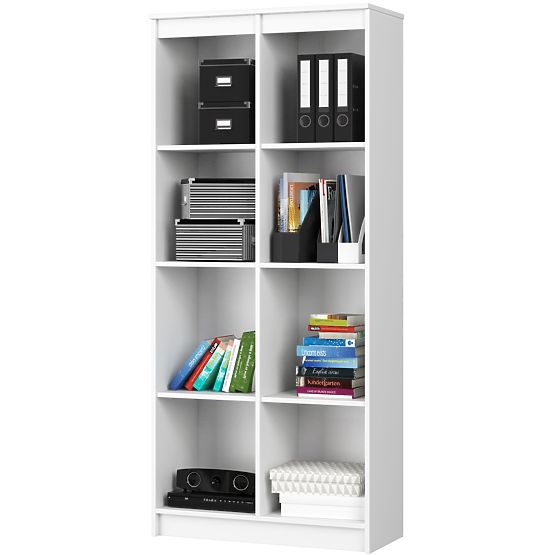 ÉTAGÈRE DE BUREAU R 80 cm CLP 8 ÉTAGÈRES BLANCHE