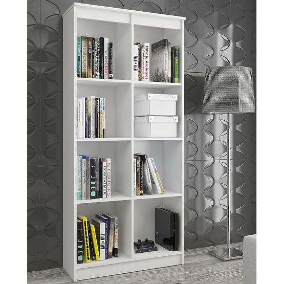 ÉTAGÈRE DE BUREAU R 80 cm CLP 8 ÉTAGÈRES BLANCHE