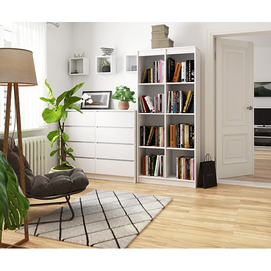 ÉTAGÈRE DE BUREAU R 80 cm CLP 8 ÉTAGÈRES BLANCHE